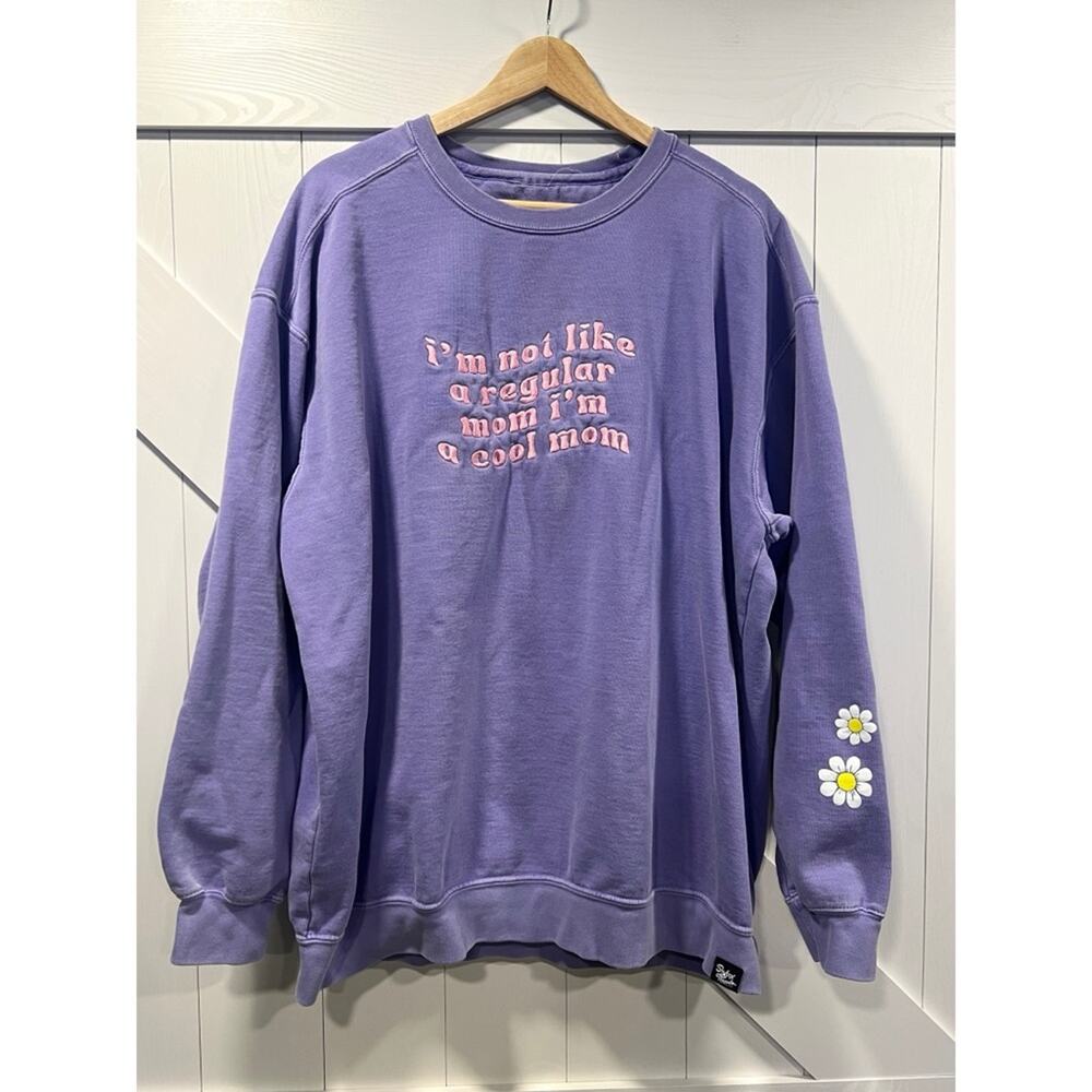 Slyfox Threads Cool Mom Purple Crewneck